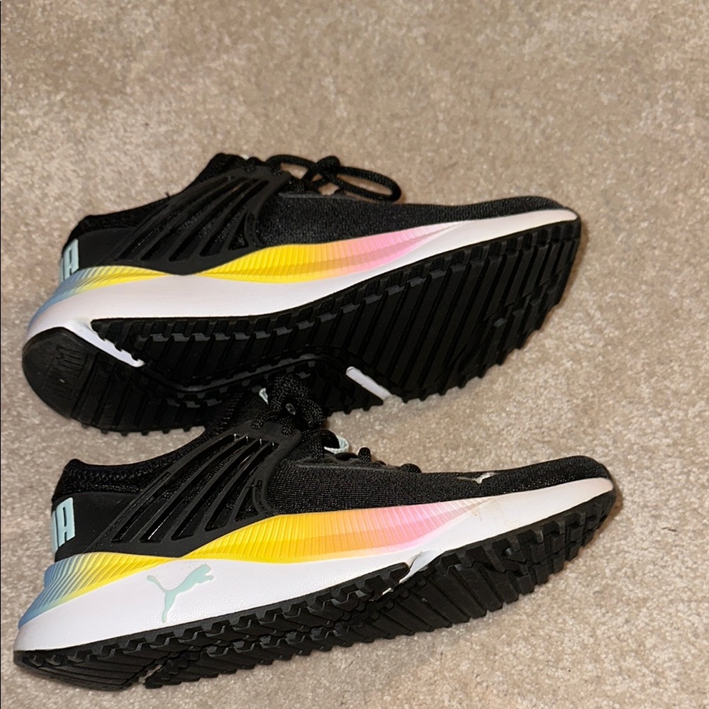 Puma Black Sneakers with Vibrant Gradient
